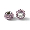 Austrian Crystal European Beads, Large Hole Beads, Single Sterling Silver Core, Rondelle, 212_Lt.Amethyst, about 7mm in diameter, 5.5mm thick, hole: 3mm