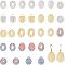 30Pcs 304 Stainless Steel Pendant, Textured Charms, Mixed Shapes, Mixed Color, 18~22x17~18x1mm, Hole: 1.2~1.6mm