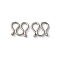 304 Stainless Steel S-Hook Clasps, Stainless Steel Color, 7x8x1.2mm, Hole: 2.5x3mm