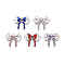 Rack Plating Alloy Rhinestone Pendants, Bowknot Charms, Platinum, Mixed Color, 20.5x23x4.5mm, Hole: 1.6mm