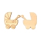 Wooden Cabochons, Baby Carriage, Bisque, 48x44x2.2mm
