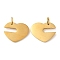 PVD Vacuum Plating 304 Stainless Steel Pendants, with Jump Ring, Heart Charm, Golden, 11.5x14.5x1.4mm, Hole: 3.2mm
