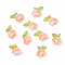 10Pcs Acrylic & Glass Flower Pendants, with Brass Findings, PeachPuff, 14mm, Hole: 2.3mm