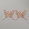 Butterfly Zinc Alloy Open Back Bezel Pendants, For DIY UV Resin, Epoxy Resin, Pressed Flower Jewelry, Rose Gold, 35x38.5x2mm, Hole: 2.2mm