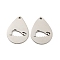 Non-Tarnish 316L Surgical Stainless Steel Pendants, Laser Cut, Teardrop with Whale Charm, Stainless Steel Color, 20x15x1mm, Hole: 1.2mm