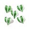Handmade Lampwork Beads,  Heart, Lime Green, 17~19x15~17.5x10~12mm, Hole: 1.8~2mm