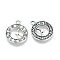 Tibetan Style Alloy Pendants, Cadmium Free & Nickel Free & Lead Free, Clock, Antique Silver, 21x18x2mm, Hole: 2mm, about 590pcs/1000g