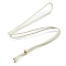 2.5MM Adjustable Braided Nylon Cords Necklace Making, with Golden Brass Finding, Snow, 27.56 inch(70cm)