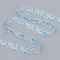 Milk Fiber Bowknot Embroidery Ribbon, Lace Trim, Light Sky Blue, 5/8 inch(15mm)
