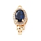 Brass Micro Pave Clear Cubic Zirconia Box Clasps, Oval, Real 18K Gold Plated, 16x7.5x6mm, Hole: 1mm