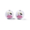 Animal Theme Printed Wooden Beads, Round, Cow Pattern, 15.5~16x15mm, Hole: 3.5mm
