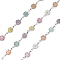 304 Stainless Steel Enamel Link Chains, Unwelded, Dasiy, Stainless Steel Color, 13x7.5x1mm
