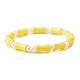 6 Uds. Juego de pulseras elásticas con cuentas de perlas de plástico ABS y acrílico con palo de bambú de 6 colores BJEW-JB09550-2