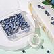 100pcs 8mm perles rondes en jaspe bleu naturel DIY-LS0002-62-5