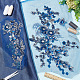 BENECREAT 2pcs 3D Blue Flowers Beads Patches PATC-BC0001-02C-5