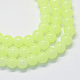 Backen gemalt Nachahmung Jade Glas runden Perle Stränge DGLA-Q021-6mm-21-1