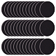 Fingerinspire 50 個のアクリル製フラット ラウンド アクション フィギュア ディスプレイ ベース  ブラック  3x0.2cm KY-FG0001-15-1