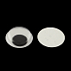Black & white Kunststoff wackeln Kulleraugen Tasten DIY Scrapbooking Handwerk Spielzeug Zubehör mit Etikett Paster auf dem Rücken KY-S002B-12mm-2