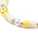 2 pièces 2 style polymère argile heishi surfeur tressé perle bracelets ensemble avec lampe mauvais œil BJEW-TA00083-01-6
