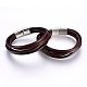 Leather Cord Multi-strand Bracelets BJEW-F349-21P-1