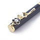 格納式ボールペンを回します  アクリル模造真珠フラワーブラックインクボールペン  スタイリッシュな事務用品  ブラック  13.1x0.95cm AJEW-K026-05A-2