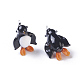手作りランプワークペンダント  ペンギン  ブラック  24~32x17~20x12~20mm  穴：2~4mm LAMP-L075-087-2