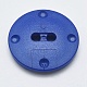 2つ穴プラスチックボタン  フラットラウンド  ブルー  35x5mm  穴：3mm  約720個/袋 BUTT-F064-01A-35mm-2