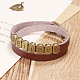 Two Loops Genuine Cowhide Leather Warp Bracelets BJEW-P240-K01-2