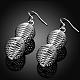 Gorgeous Silver Plated Brass Spring Peanut Dangle Earrings EJEW-BB00692-2