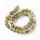 Brins de perles turquoise jaune naturel (jaspe) X-G-Q462-8mm-22-2