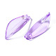 透明スプレー塗装ガラスペンダント  葉  青紫色  21.5x8x5mm  穴：1.2mm GGLA-S054-015A-01-3