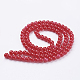 Red Color Spray Painted Round Imitation Jade Glass Beads Strands X-DGLA-S076-8mm-29-2