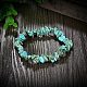 Puces turquoise naturelles étirer bracelets BJEW-BB16534-F-4