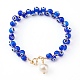 Natural Pearl Charm Bracelets BJEW-JB05963-01-1