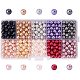 Cuentas de perlas de vidrio redondas perladas ecológicas de 10 color HY-PH0010-03-1