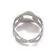 304 Stainless Steel Oval Chains Shape Cuff Rings for Women RJEW-G285-13P-3