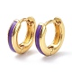 Brass Enamel Hoop Earrings KK-P205-09G-01-2