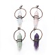 Natural & Synthetic Mixed Stone Wire Wrapped Pointed Big Pendants G-L520-I-R-NF-1