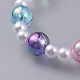 Pulseras de acrílico transparente imitación perla estiramiento niños BJEW-JB04575-3