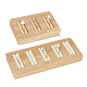 HOBBIESAY 2Pcs 2 Styles Rectangle 5-Slot Bamboo & 3-Slot Wood Ring Display Tray Stands RDIS-HY0001-02B-1
