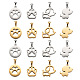 Fashewelry304ステンレススチールペンダント  手動研磨  混合図形  ゴールデン·ステンレス鋼色  8個/箱 STAS-FW0001-09-2
