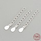 925 Sterling Silver Twisted Extender Chains STER-S002-33-1
