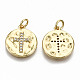 Hammered Brass Micro Pave Clear Cubic Zirconia Pendants ZIRC-S067-139-NF-2