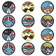 HOBBIESAY 12Pcs 6 Style Mountain Theme Flat Round Patches PATC-HY0001-21-1