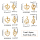 NBEADS 10 Pcs 5 Styles Real 18K Gold Plated Mother's Day Charms ZIRC-NB0001-76-2