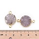Natural Drusy Agate Flat Round Links connectors G-P090-22-4
