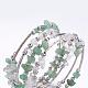 Five Loops Wrap Green Aventurine Beads Bracelets BJEW-JB02589-03-2