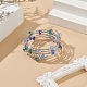 Glass Beads Five Loops Wrap Bracelets BJEW-JB09056-01-2