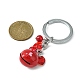 Valentinstag-Backen-Schlüsselanhänger aus lackiertem Messing mit Glocke und Herz KEYC-JKC00526-3