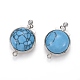 Synthetic Turquoise Box Clasps G-P410-B01-2